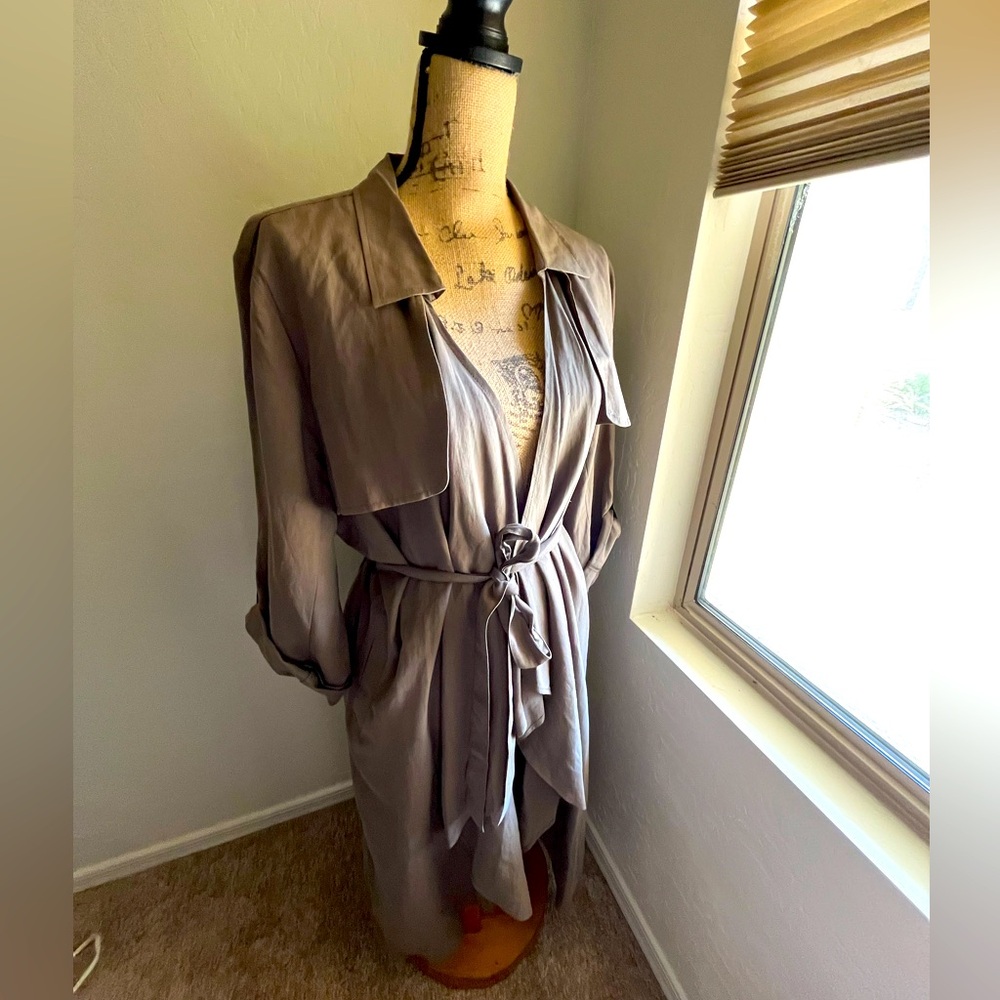Gray Garnet Hill Trench Coat size 12